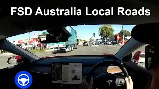 Tesla FSD Australia Local Roads Car does 87% of 25min drive Raw