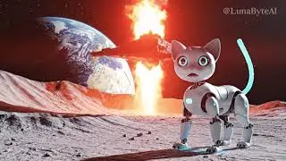 Robot Cat vs. Alien Spacecraft! 🐾🚀 #scifi