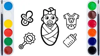 Baby Accessories Drawing, Painting, Coloring for Toddlers & Kids | Let's Learn Easy Drawing
