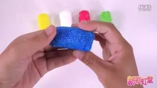bubble fancy color mud encounter water dance beads | funny video | Toys kids homemade