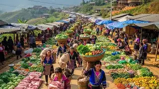 A rustic Lunar New Year market in 2026? Many delicious mountain specialties in the Hmong village