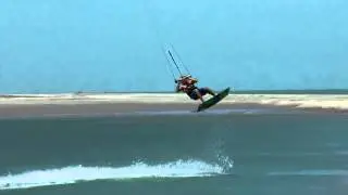 Kitesurfing Technique - Double Back Roll Kite Loop Slow Mo