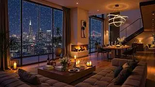 Peaceful Winter Night in San Francisco ❄ Cozy Apartment with Relaxing Jazz Saxophone Music for Sleep