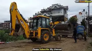 JCB Backhoe Machine Loading Mud On Truck-JCB Working For Road Const. JCB-JCB Video Off RoadPlanet