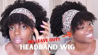 Afro Kinky Headband Wig with bangs | no leave out | Curlscurls factory direct