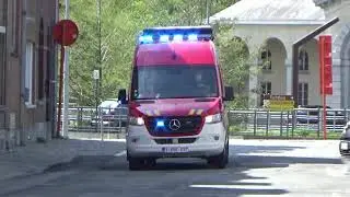 [LUCHTHOORN] Materiaalwagen M23 brandweer Vilvoorde met spoed naar een interventie!