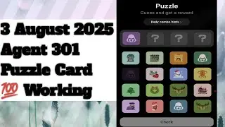 Agent 301 puzzle 3 August | Agent  301 Daily puzzle 3 August | agent 301 today Combo