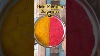 Durga Maa Haldi Kumkum Art 🎨 #shorts #durgapuja #creativeart