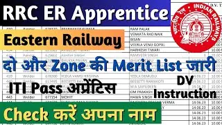 Eastern Railway Apprentice New Merit List 2023, RRC ER Apprentice 2022-23 Merit List जारी
