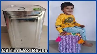 Best Out of Waste ll Oil Tin Box Craft ideas ll Making Stool from Oil Tin ll