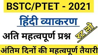 Hindi Model Paper | Bstc Model Paper 2021| Bstc important questions 2021| Bstc 2021| Ptet 2021 Hindi