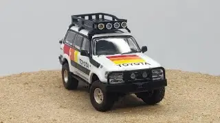 GCD 1/64 Toyota Land Cruiser LC80 VX , With roof rack // Toyota TRD Livery white // #81 SHOWCASE