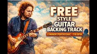 Free style guitar backing track E minor pentatonic 110 BPM