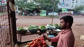 Daily routine Graduate tarkariwala selling vegetables #youtube #vegetables #tomato #cowvideos 