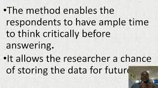 ADVANTAGES AND DISADVANTAGES OF QUESTIONNAIRE METHOD LESSON 7