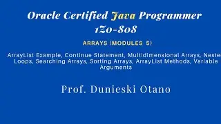 Oracle Certified Java Programmer 1Z0-808: ArrayList Example, Continue Statement, etc