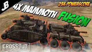 Massive 4x Mammoth 23k PS fusion Monster build Using the coupler module - Crossout Gameplay