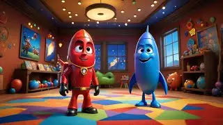 Seven Toy Rockets Count Down from Ten | Counting Down Song for Kids | Learn Numbers with Rockets