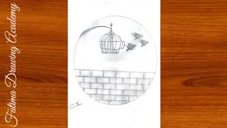 Freedom Birds Pencil Sketch | Cage to Freedom Drawing