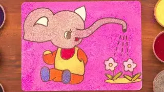Elephant Sand Painting, Coloring page, Sand art, Easy drawing | ‪   @ChinjusCrafts