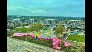 Station Square Milton Keynes with “Walk With Your Dreams” by Yinka Ilori.