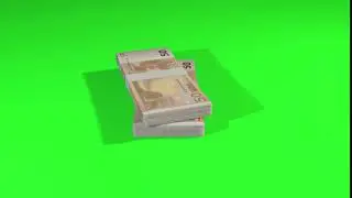 Stack of 50 Euro bills spin Green Screen Free animation | Royalty free