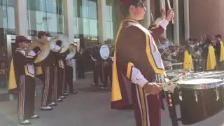 USC Trojan Marching Drum Line warmup 11/05/16