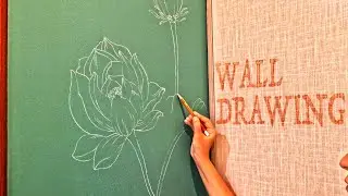 Full Wall Drawing Process | Traditional Chinese-Inspired Art (Real Time)