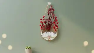From Trash to Treasure ✨ DIY Rustic Wall Hanging with Red Berries | DIY Crafts