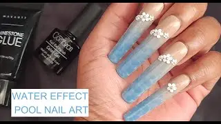 TIK TOK WATER EFFECT/POOL NAIL ART