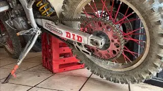 Como tensar, lubricar y ajustar Cadena de enduro,cross a mi crf450x