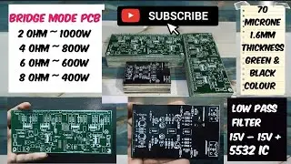 Low Pass Filter Pcb || 5532 Based || Bridge Pcb || 400w , 600w , 800w , 1000w || Amplifier Pcb || 