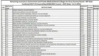 Mp dme Stray Vacancy Round neet 2025 counselling