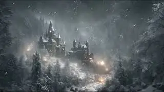 Snowstorm and Howling Winds in Mountain Castle. Sounds of Blizzard for Sleep. Cold Winter Night.