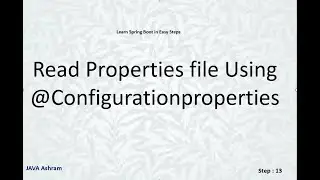 Step 12 : Read the properties File using @Configurationproperties,@Configuration