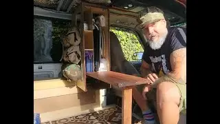 Van Build Fold Down Closet Door Table, Pretty Trick... Seat Swivel, too!