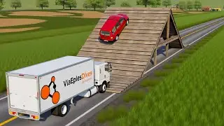 Cars vs Ramp EXTREME Challenge #3 in BeamNG Drive - BeamNG Crown - Mobil vs Ramp