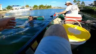 Canoe fishing canals for mangrove snapper