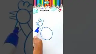 Draw Rooster, Simple Rooster Drawing For Kids #shorts for kids