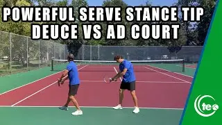 Powerful Serve Stance Tip (Deuce vs Ad Court) I TENNIS SERVE LESSON