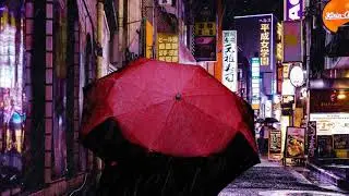 Under an Umbrella Ambience - relaxing rain on umbrella, distant city sounds
