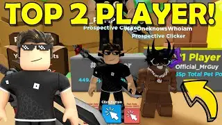 I Got Top 2 On The CLICKER SIMULATOR LEADERBOARDS With The BEST PET! Strongest Rainbow Secret Pet!