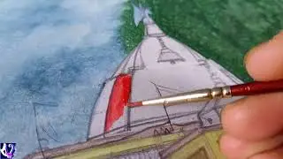 BADHAN GARHI | Dakshineshwari Kaali | Watercolor Divine Painting | Uttarakhand | Vivek Chandra Bisht