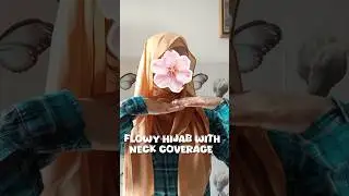 Flowy Hijab Style with Full Neck Coverage 🧕& just 2 pins 🧷😯 Day 9/75 of my Before 20series 🎂#hijab