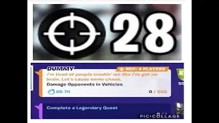 Damage opponents in vehicles Dummy challenge quest complete a legendary quest menace challenge quest