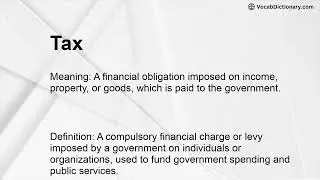 Tax Meaning