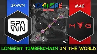 200 IQ CRAZY COMEBACK and LONGEST TIMBERCHAIN IN THE WORLD - Team Spawn vs MAG 1XPLORE Asia 2 Dota 2