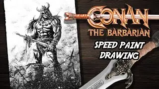 Conan the Barbarian Drawing / desenhando Conan o Bárbaro comic art tutorial speed Paint time-lapse