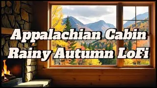Appalachian Cabin Lofi 🍂☔ 1 Hour Cozy Fall Rain & Crackling Fire #lofi  Hip Hop Beats to StudyRelax