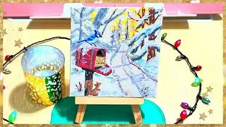 Рисование зимней лесной аллеи акриловыми маркерами Artecho.